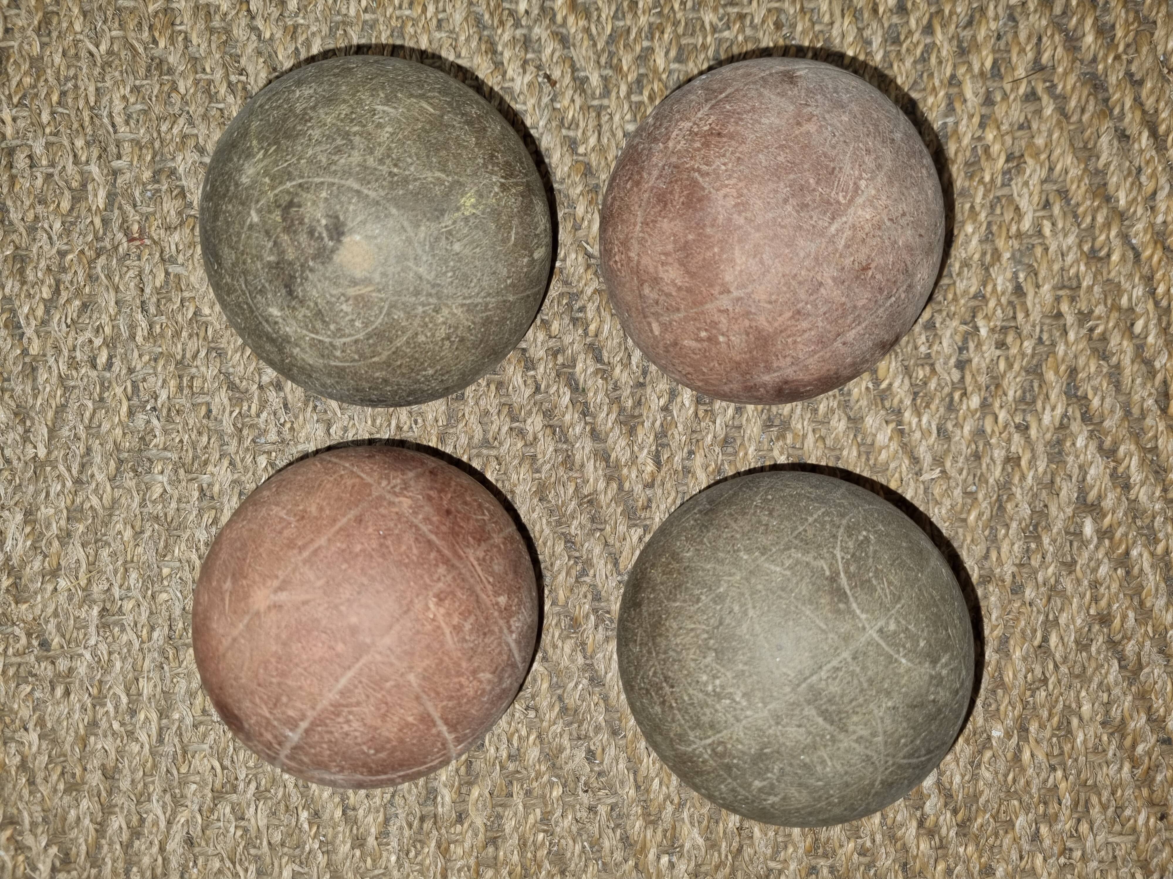 Wooden petanque balls, mid-twentieth