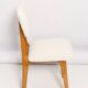 Chaise de salle à manger "Butterfly" style milieu du siècle, bouclé crème clair, Pologne, 1960s