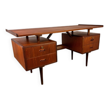 Mid-century Danish teak desk attributed to Louis van Teeffelen for Wébé, 1950s