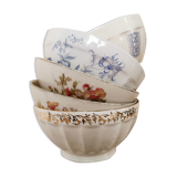 5 mismatched old bowls