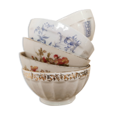 5 mismatched old bowls