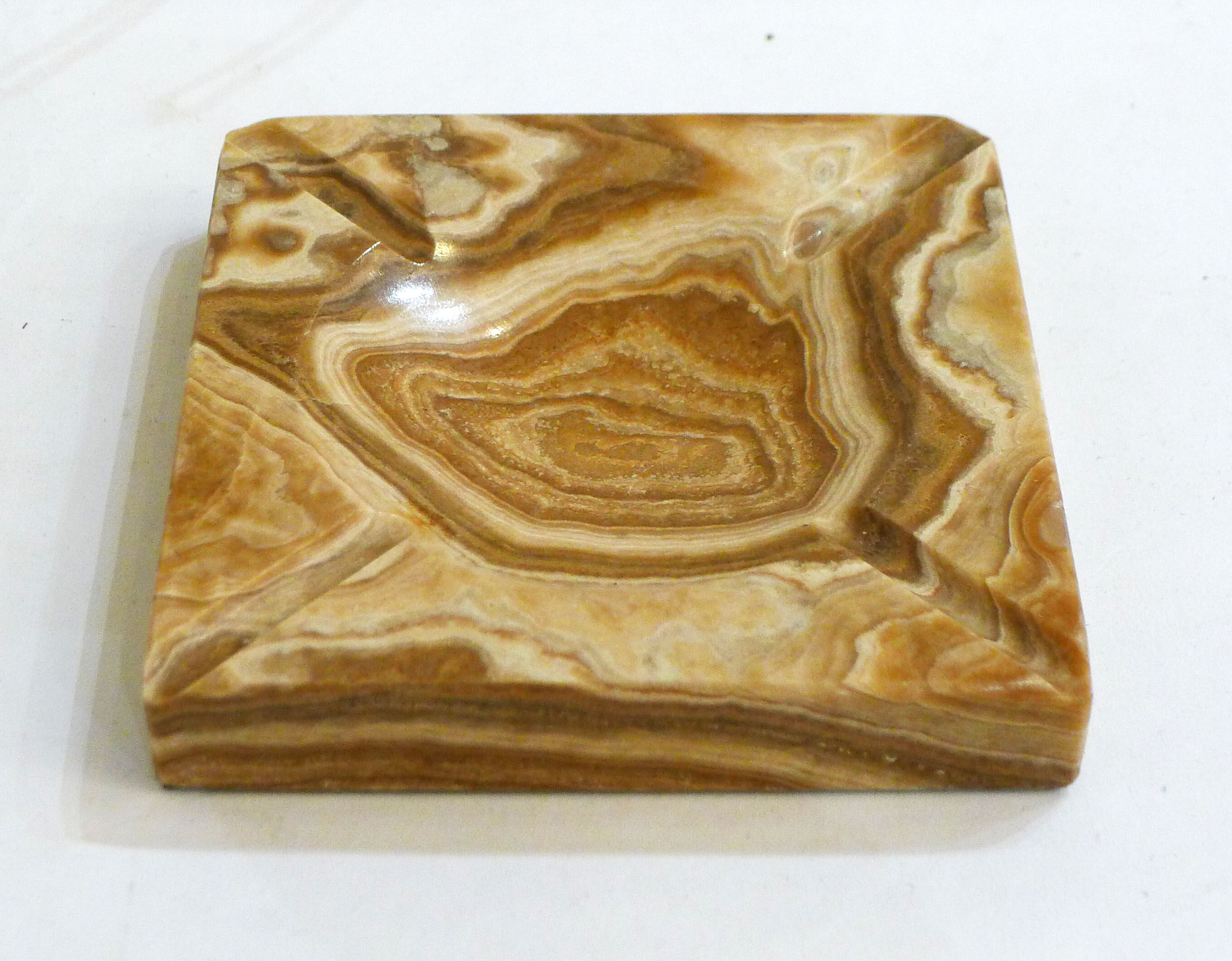 Veined onyx marble ashtray