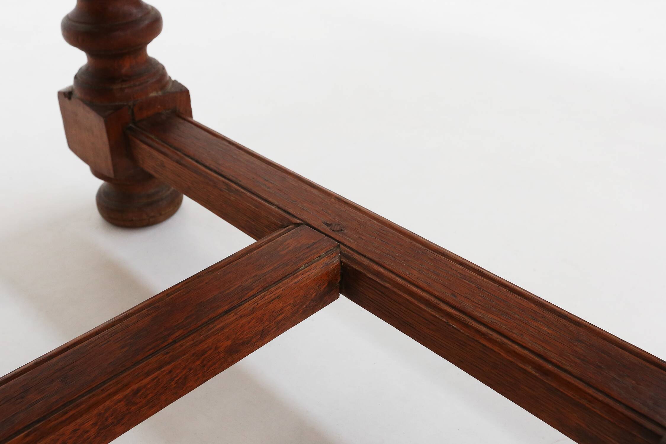 French rustic solid oak dining table 1930