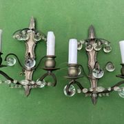 Pair of Art Nouveau / Art Deco Border Period Wall Lights 1920