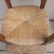 High armchair old child. In cherry and mulch.