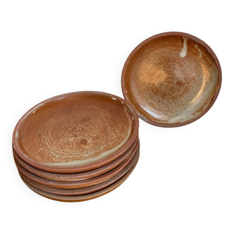 6 dessert plates in stoneware
