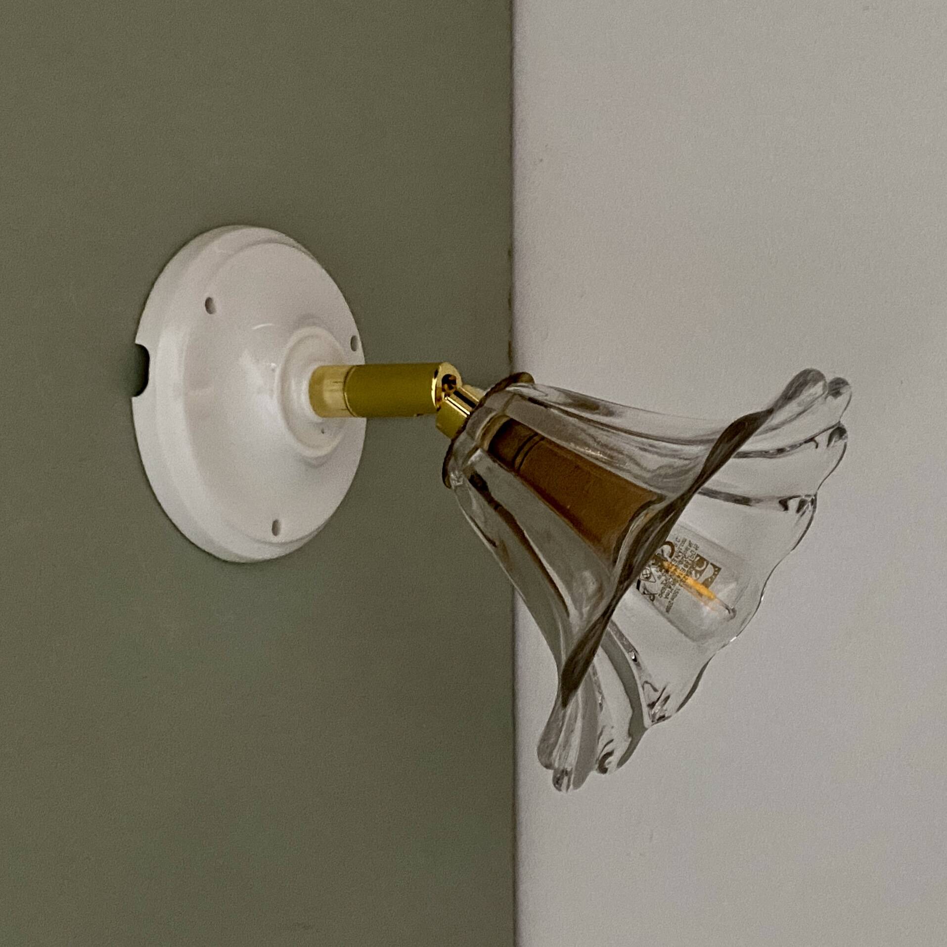 Vintage glass tulip wall light