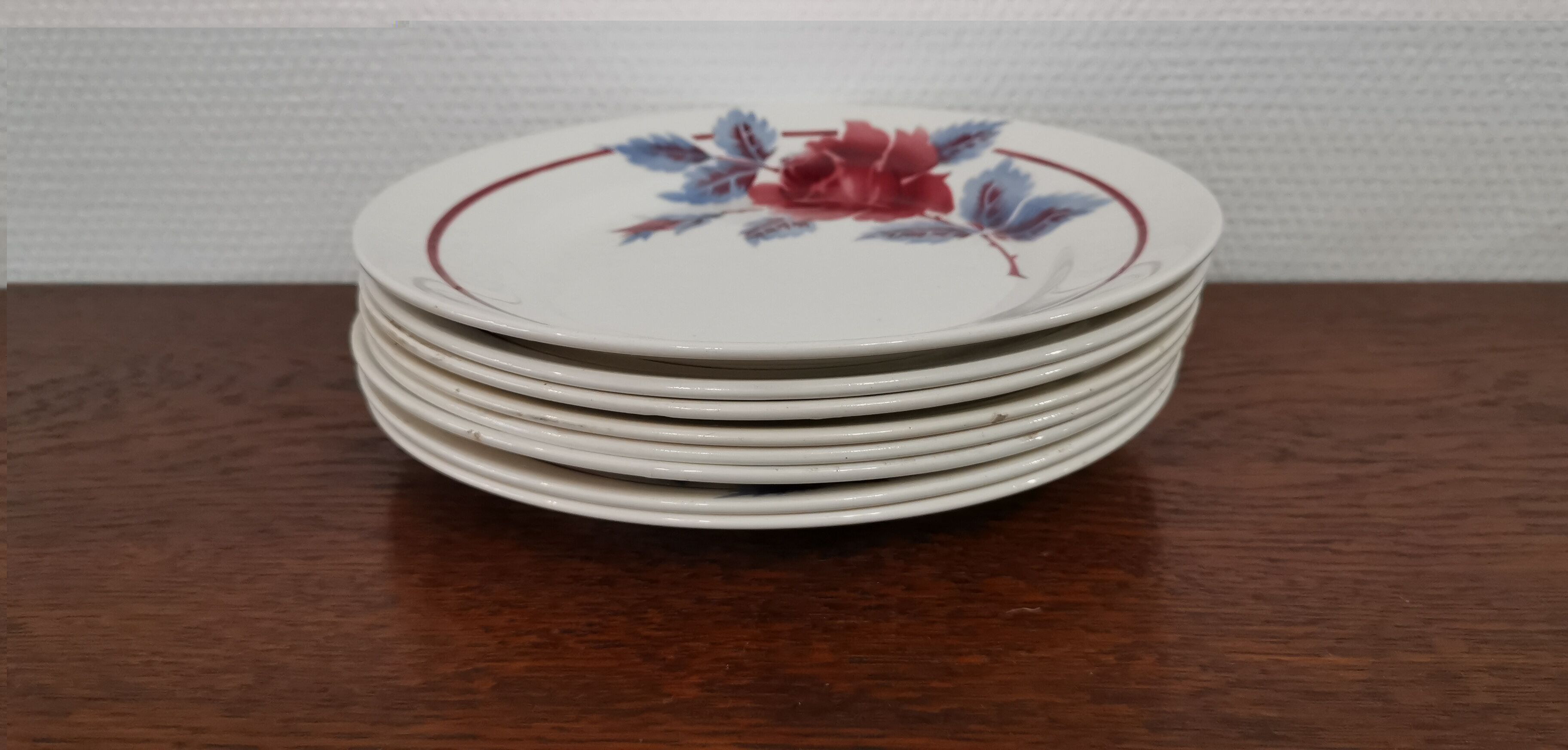 Set of 8 plates Moulin des Loups Hamages