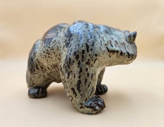 Royal Copenhagen glazed bear by Knud Kyhn 1950s rare