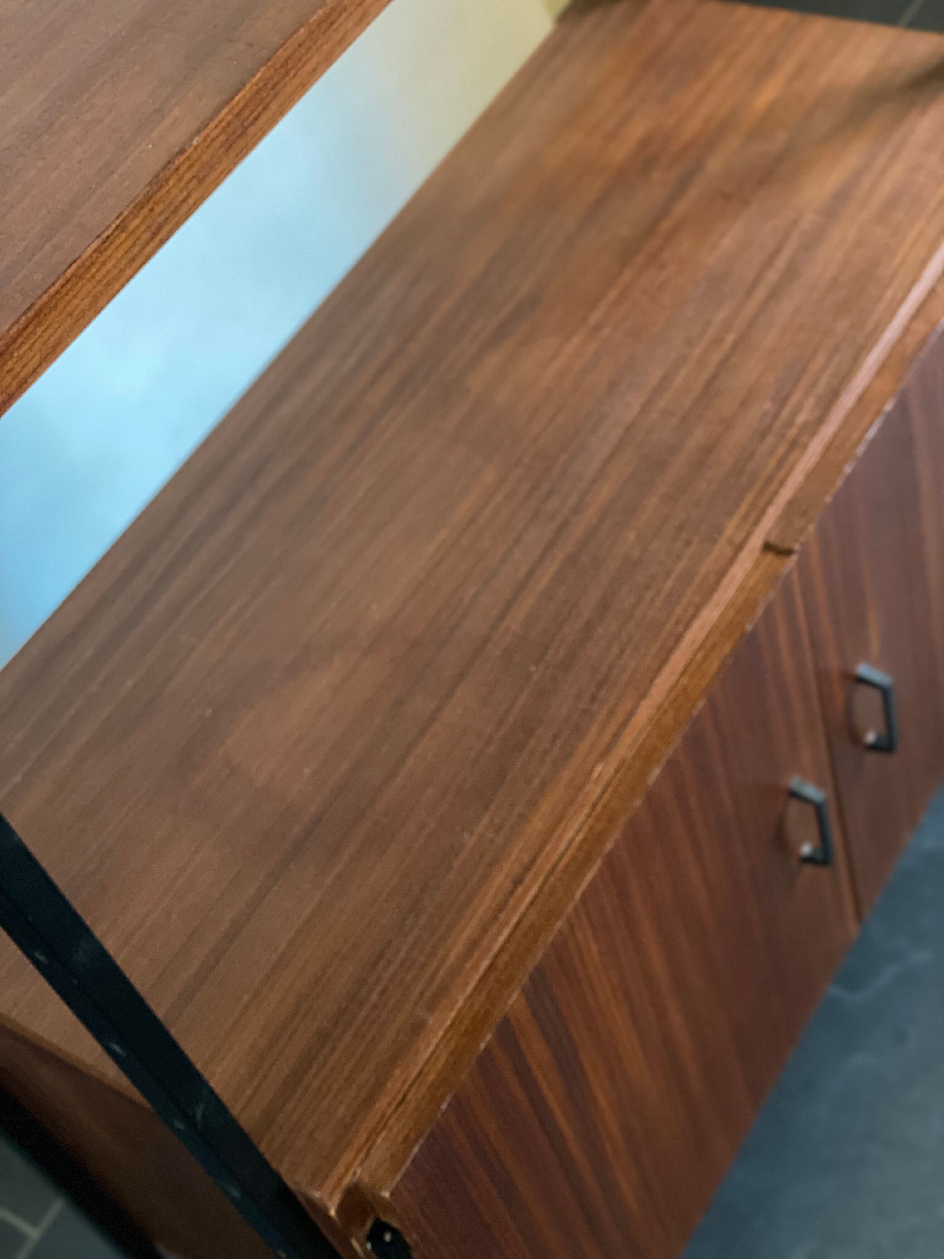 Vintage Teak and Metal Wall Unit