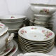 Limoges porcelain service decorated with flowers, mid XXth 57 pieces