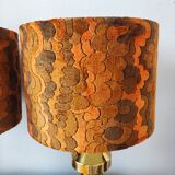 Pair of large vintage 1970s brass living room lamps