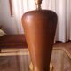 80s wood and brass lamp base