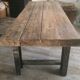 Ancien établi plateau bois piétement UPN