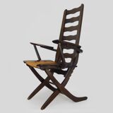 Beech armchair, deckchair by Triconfort, France 1960