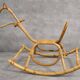 Cheval à bascule en rotin et bambou vintage 1960/70