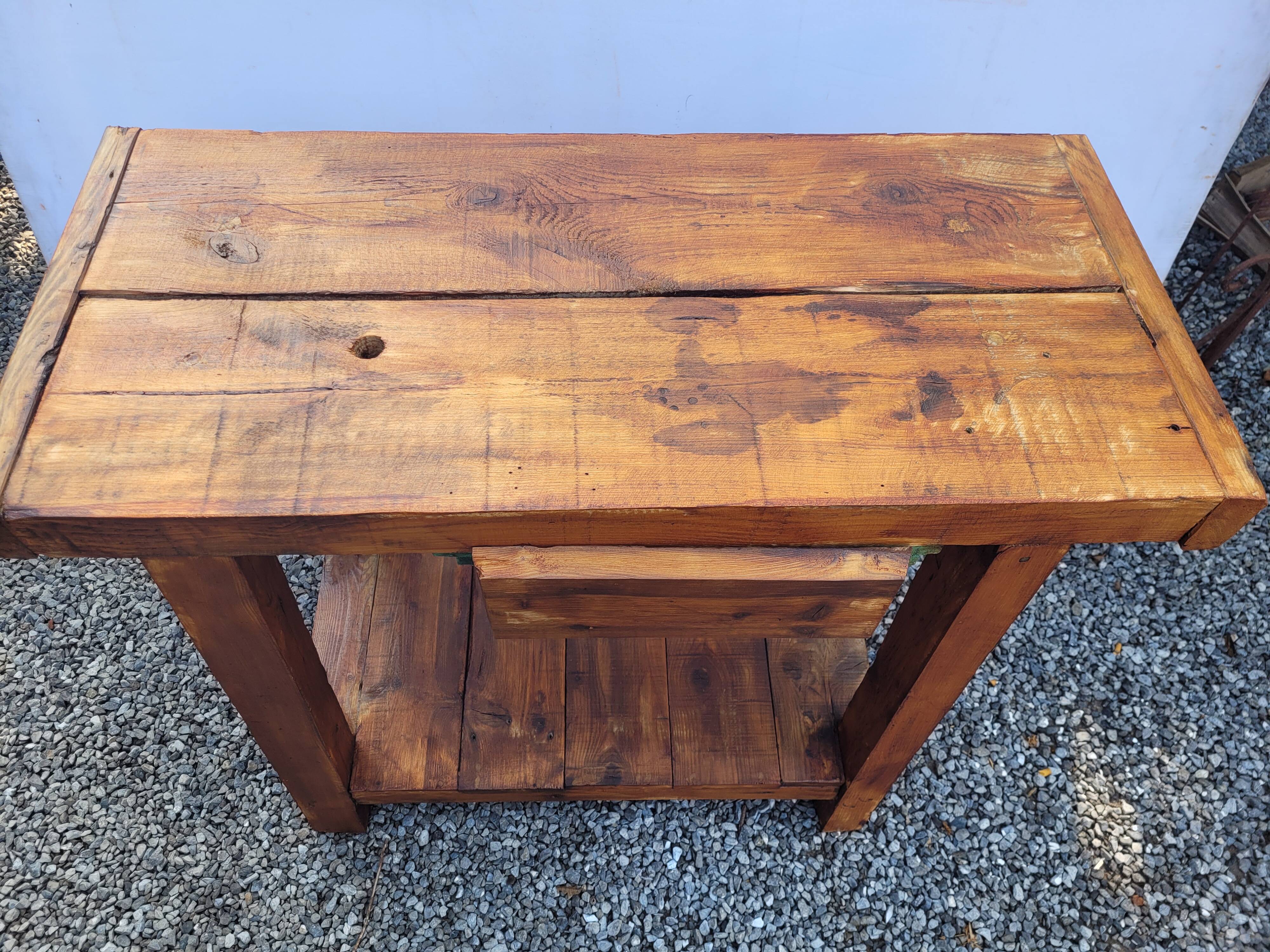 Wooden workbench 101×90cms with 1 drawer