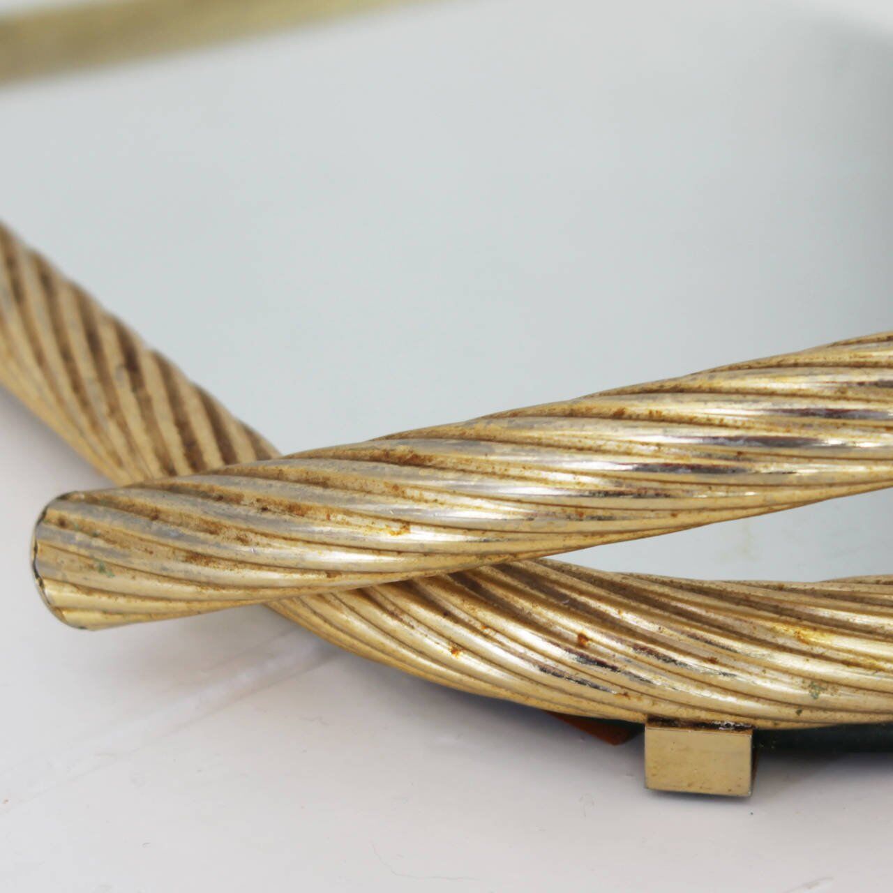 Plateau de service à miroir en corde française