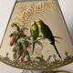 Vintage lamp, Tillier parakeets and sparrows lampshade