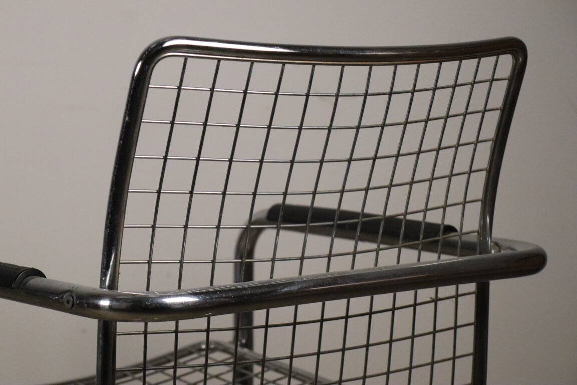Pair of vintage chrome metal armchairs, 1970