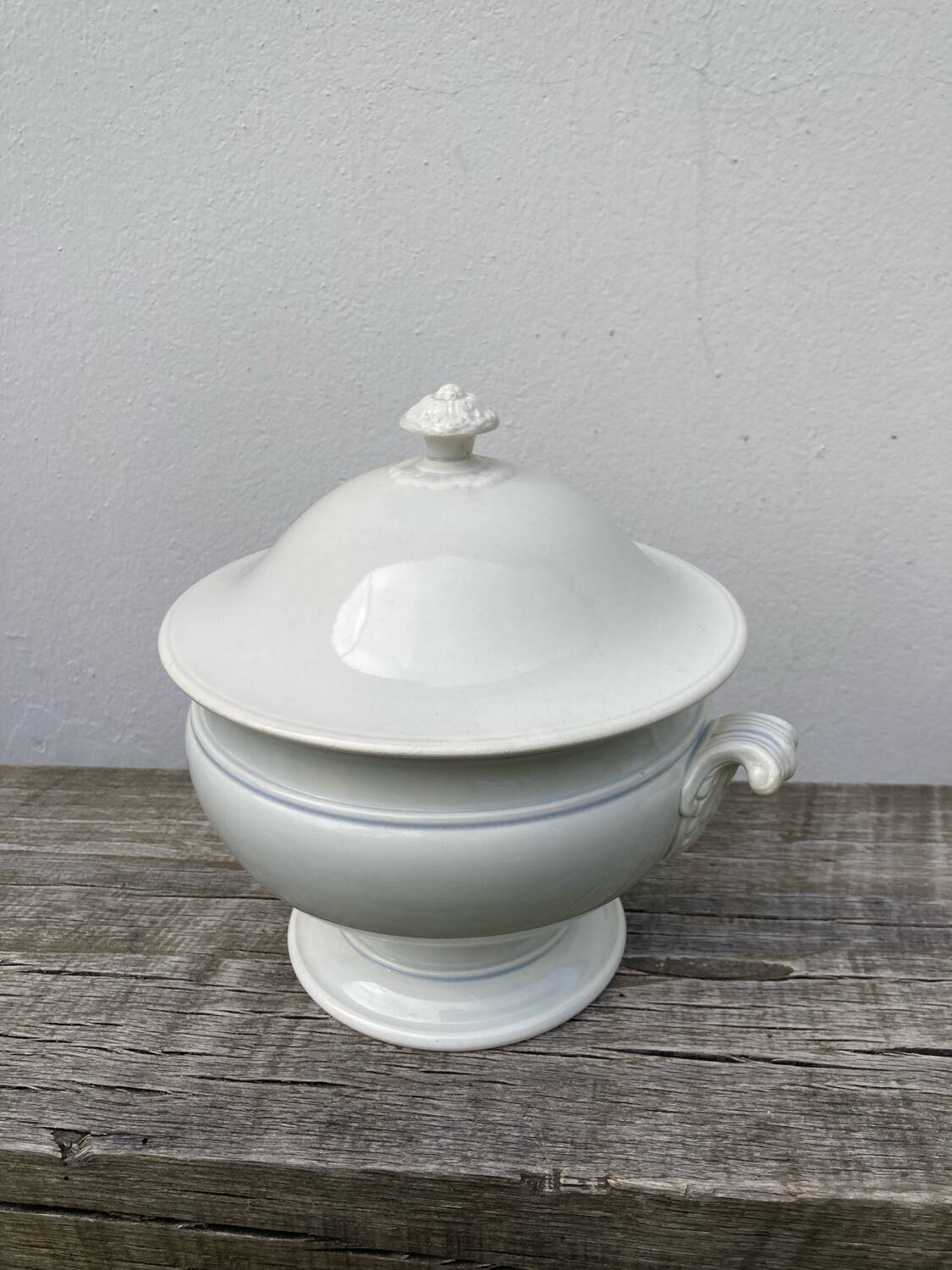 Plain white Creil soup tureen
