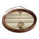 Round mirror of solid wengé wood, O.W. Hack Zwolle, Holland, 1960s