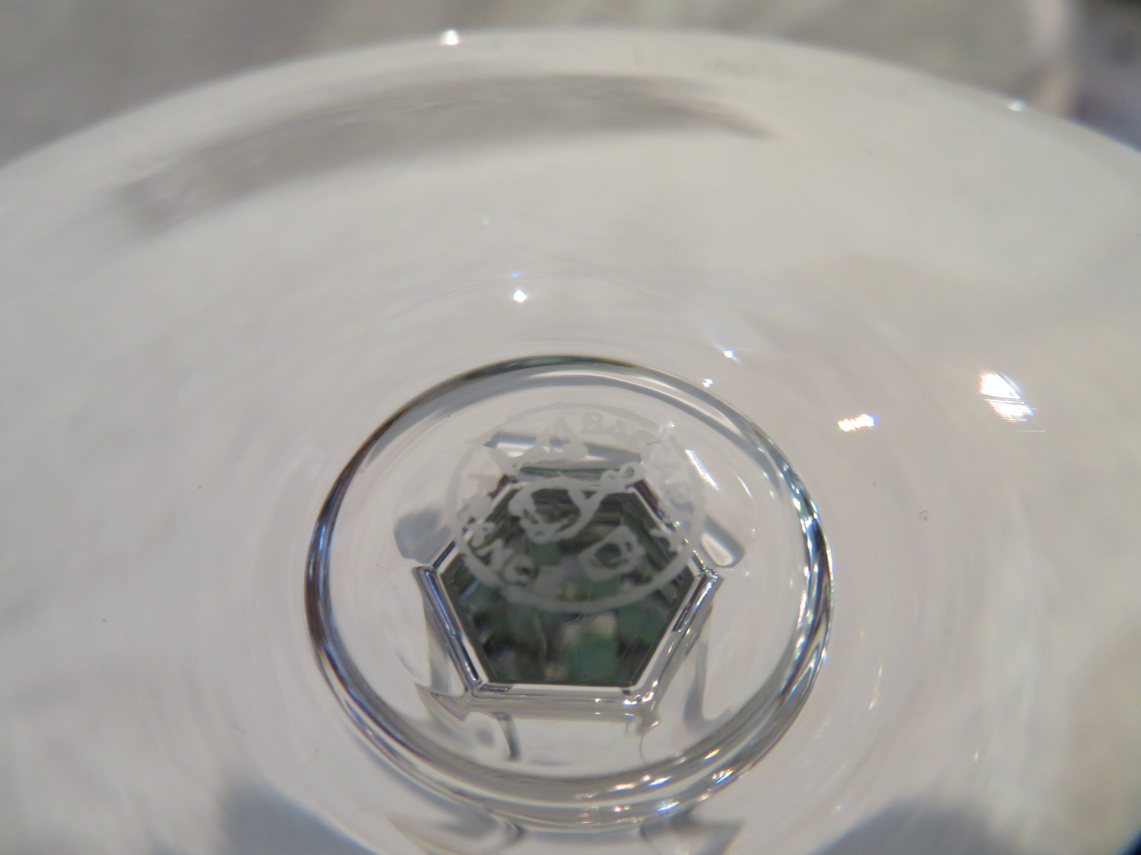 Baccarat crystal 12cl wine glass Genova model lined in fir green 19cm