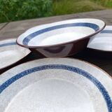 6 ceramic deep plates from the 1960s by MBFA Pornic, model Gobi.