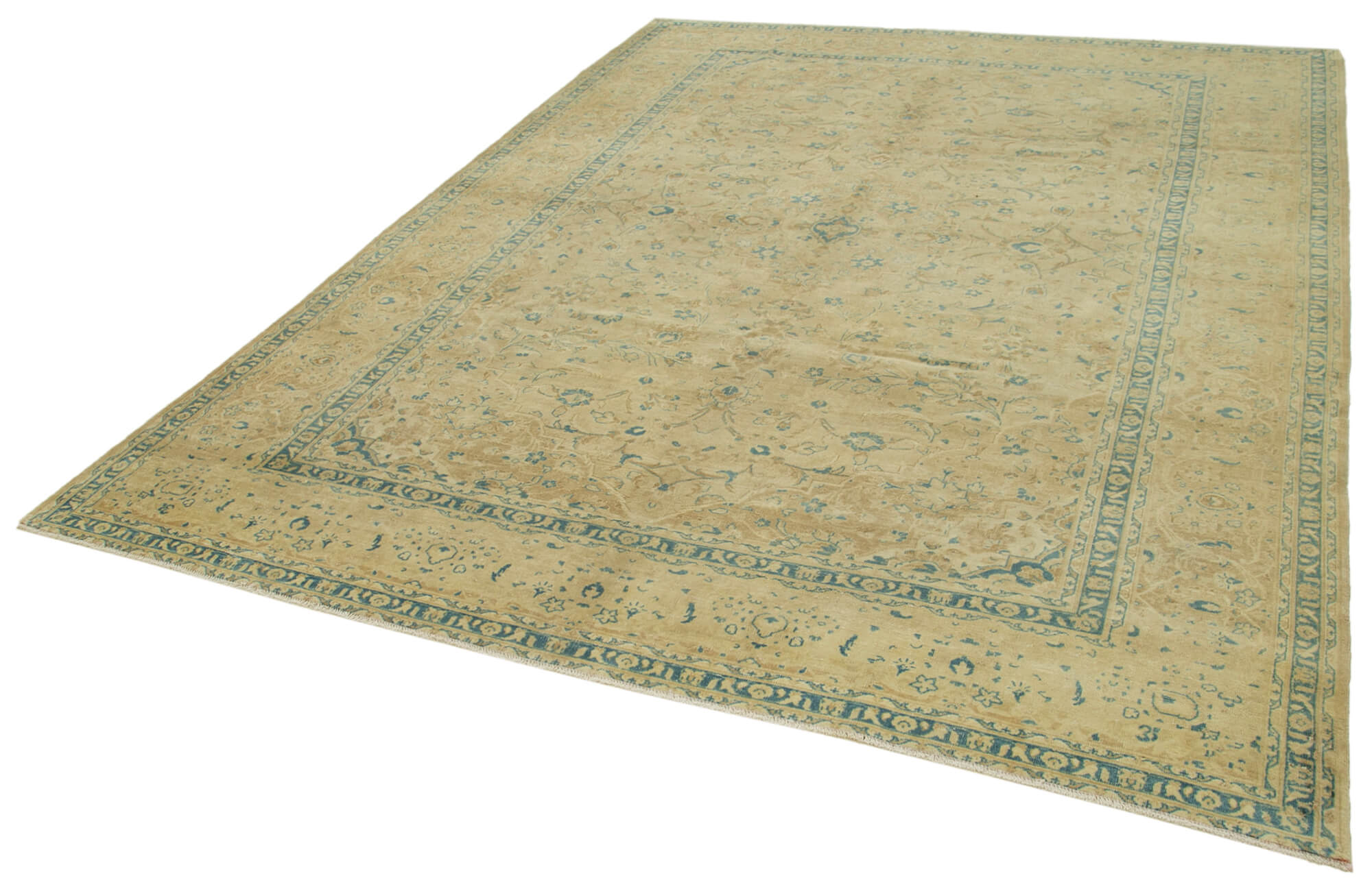 Handmade Oriental Vintage 247 cm x 326 cm Beige Wool Carpet
