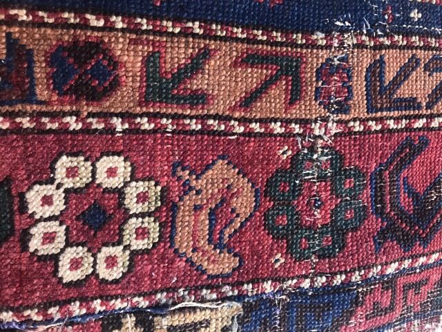 Old caucasian rug shirawan 19th handmade 76x120 cm