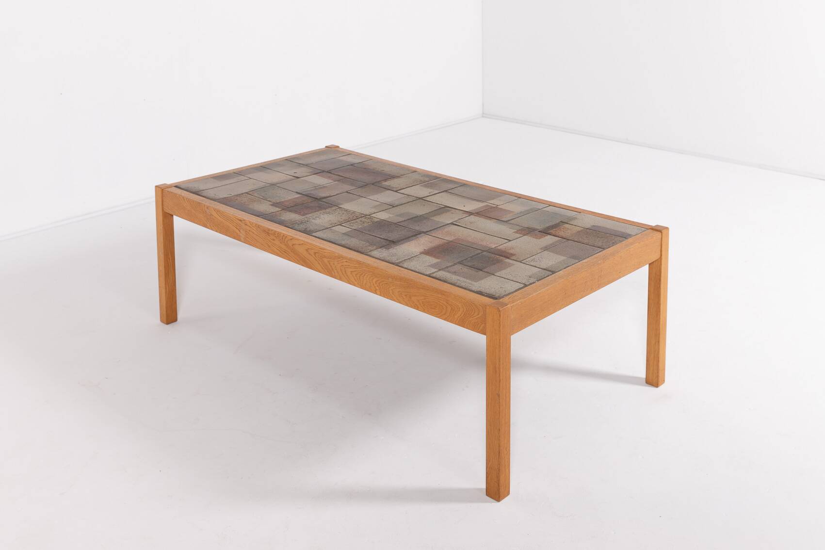 Danish Modern Ceramic Top Coffee Table from Sallingboe