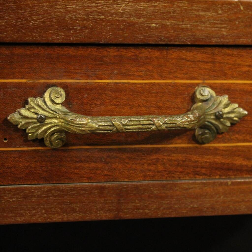 Italian inlaid table with marble top from 20th century