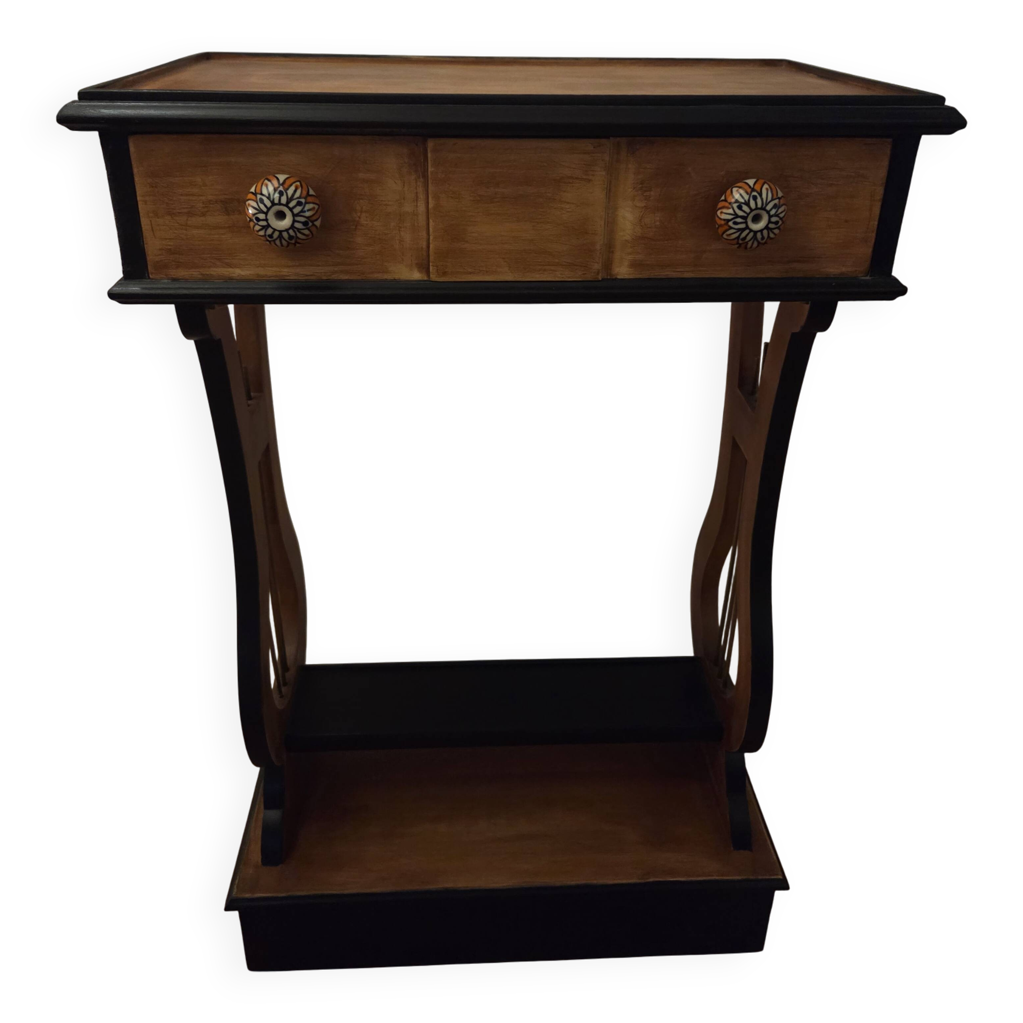 Lyre bedside table