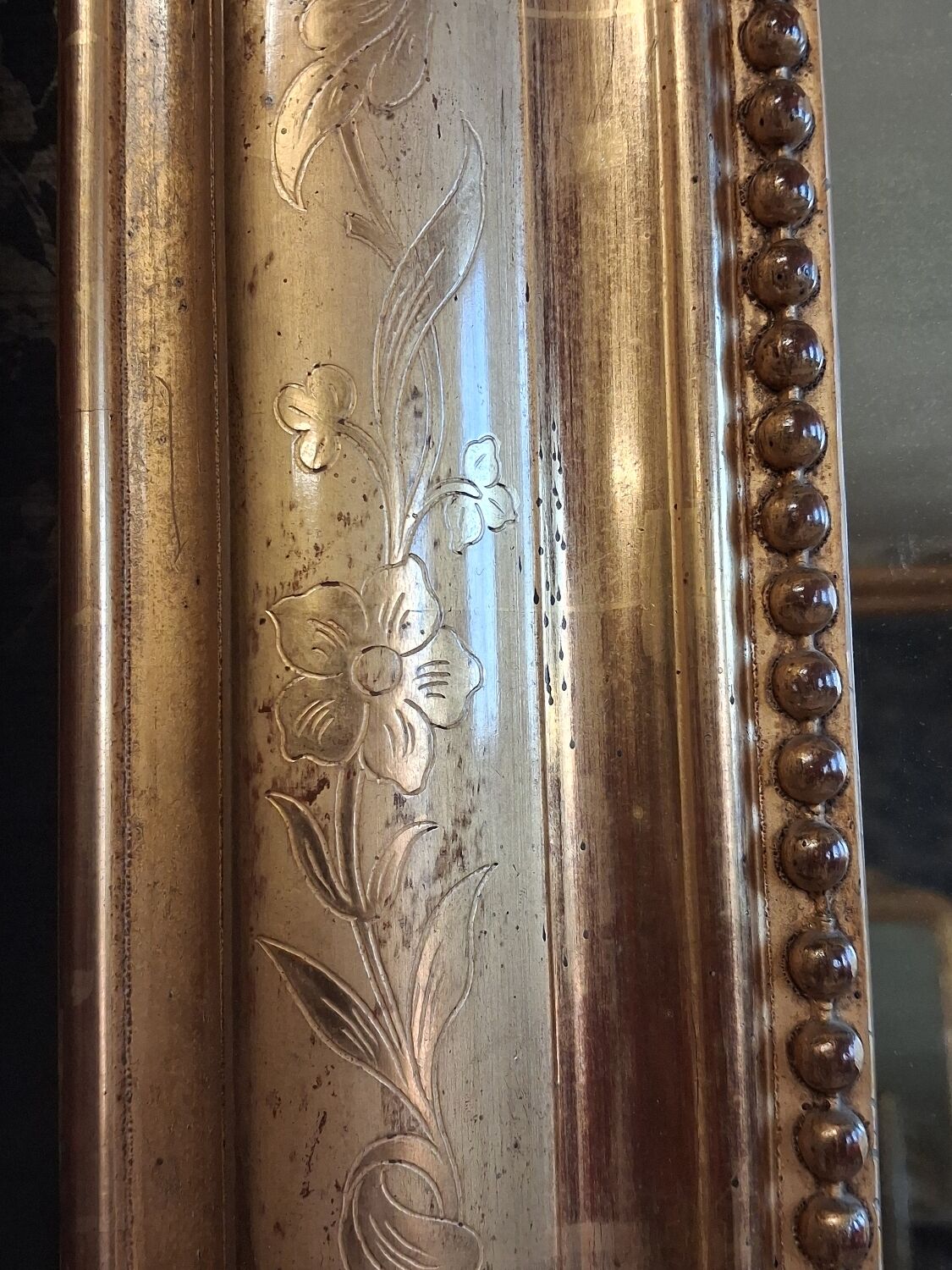 Louis Philippe mirror with pediment 148 x 95
