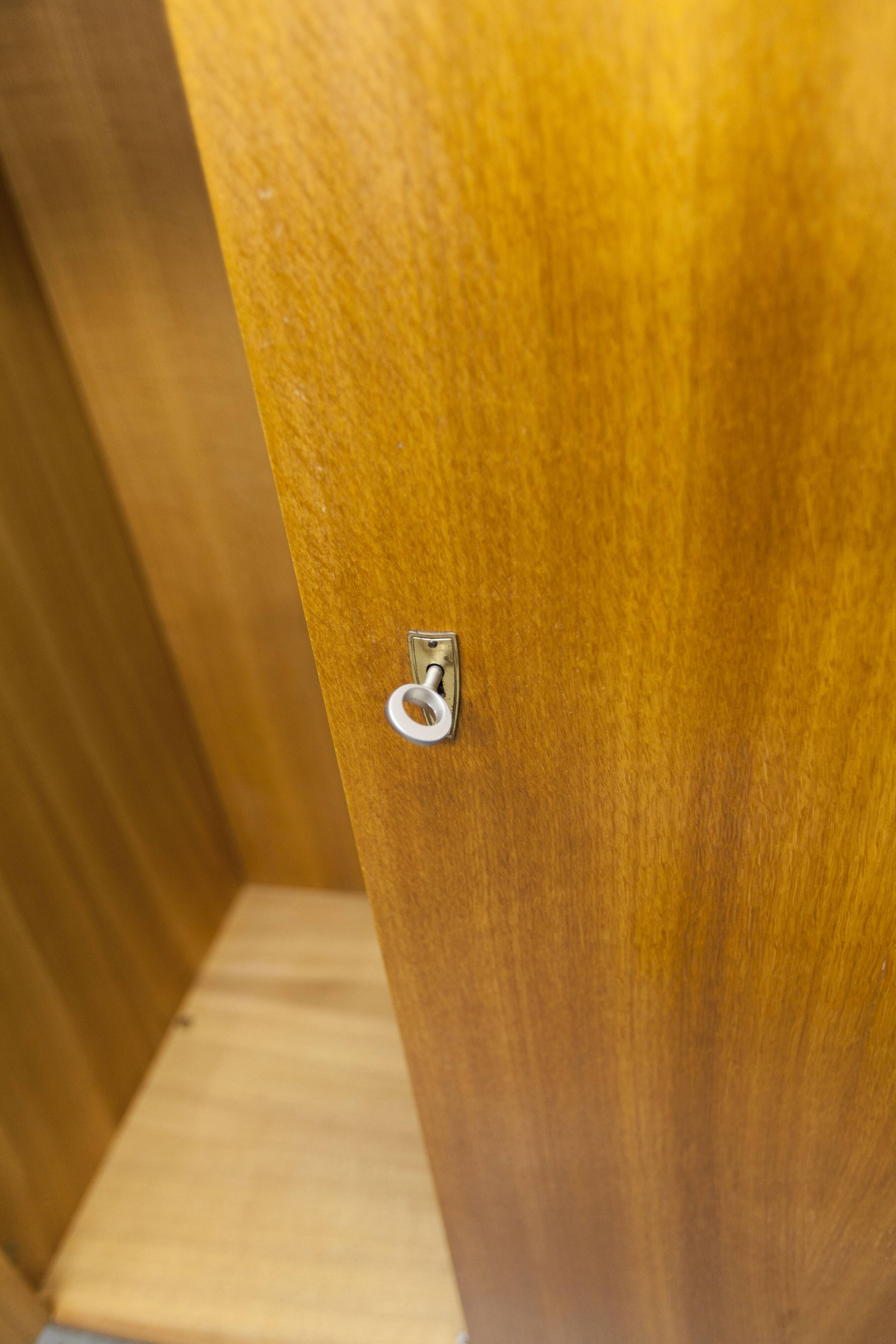 Scandinavian 3-door wardrobe in blond teak