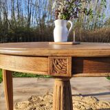 Round art deco table with extension