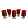 5 Luminarc red port glasses