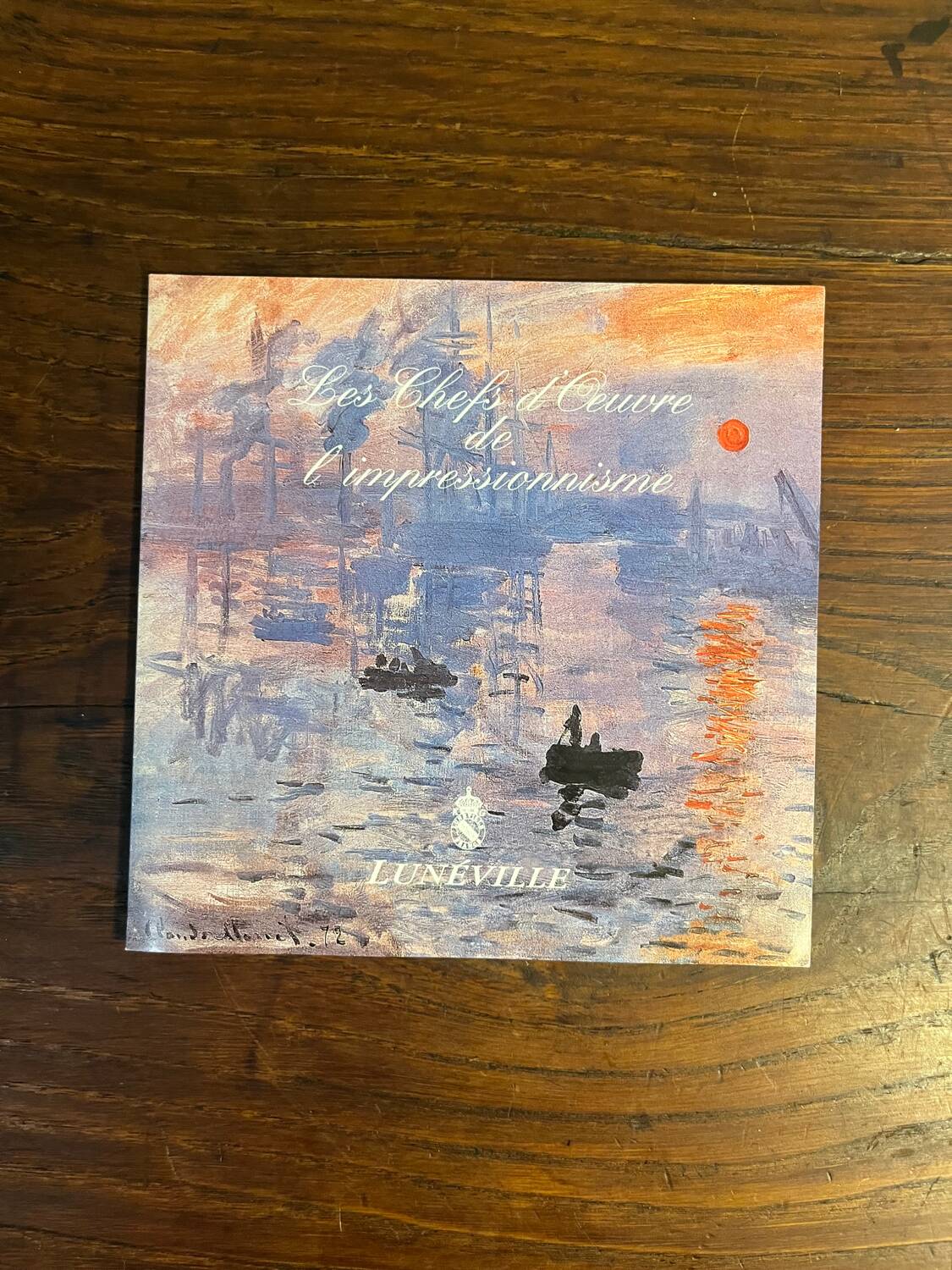 Luneville earthenware plate, irises, Claude Monet