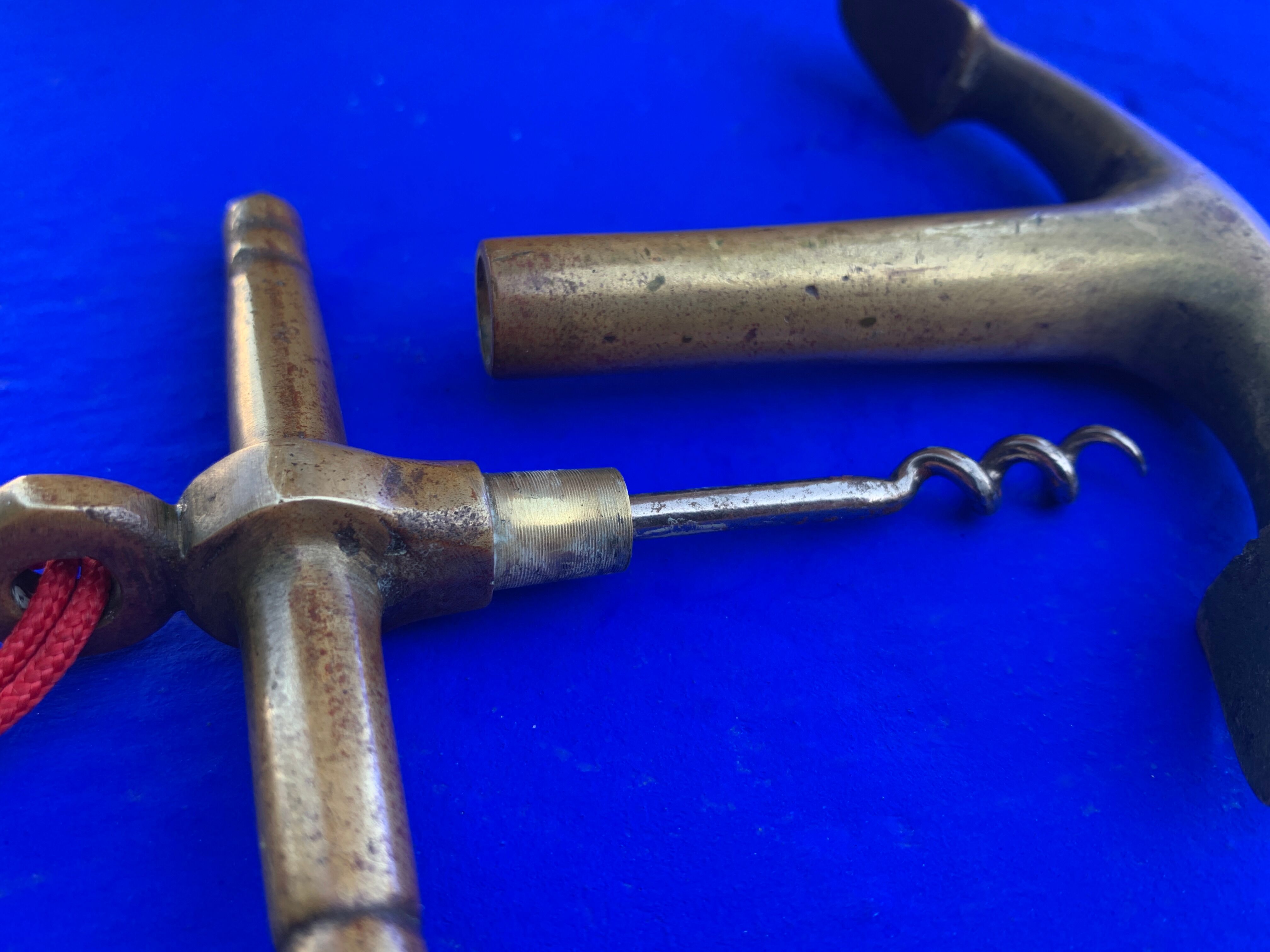 Bronze corkscrew in the shape of a boat anchor