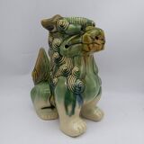 Ceramic Fô dog. Sancai color.