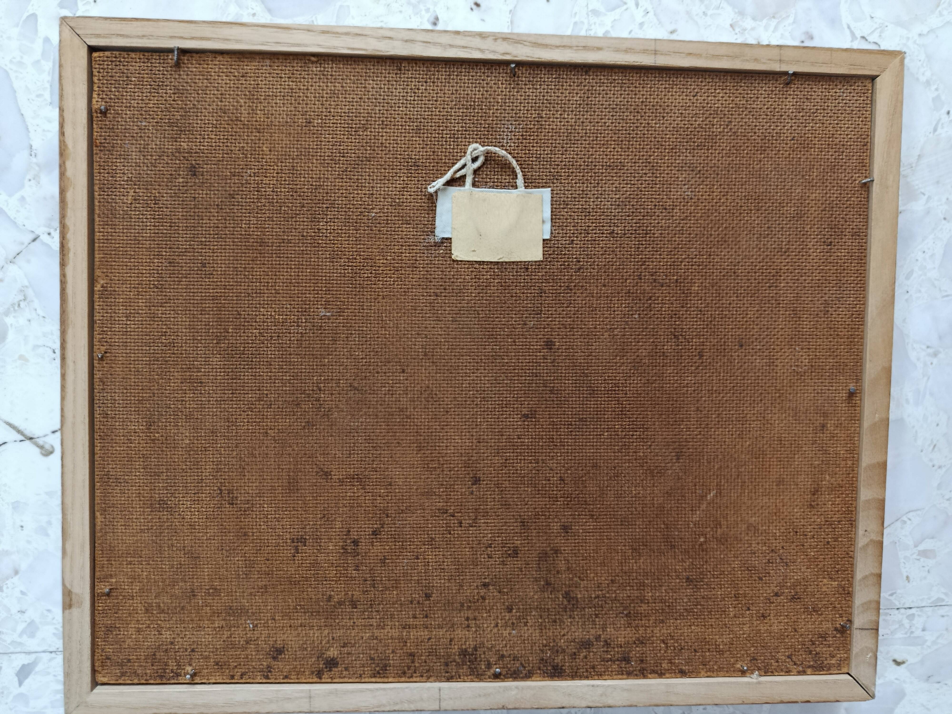 OIL ON PANEL 20th CENTURY: LANDSCAPE river and forest, signed H.L or S.L., frame