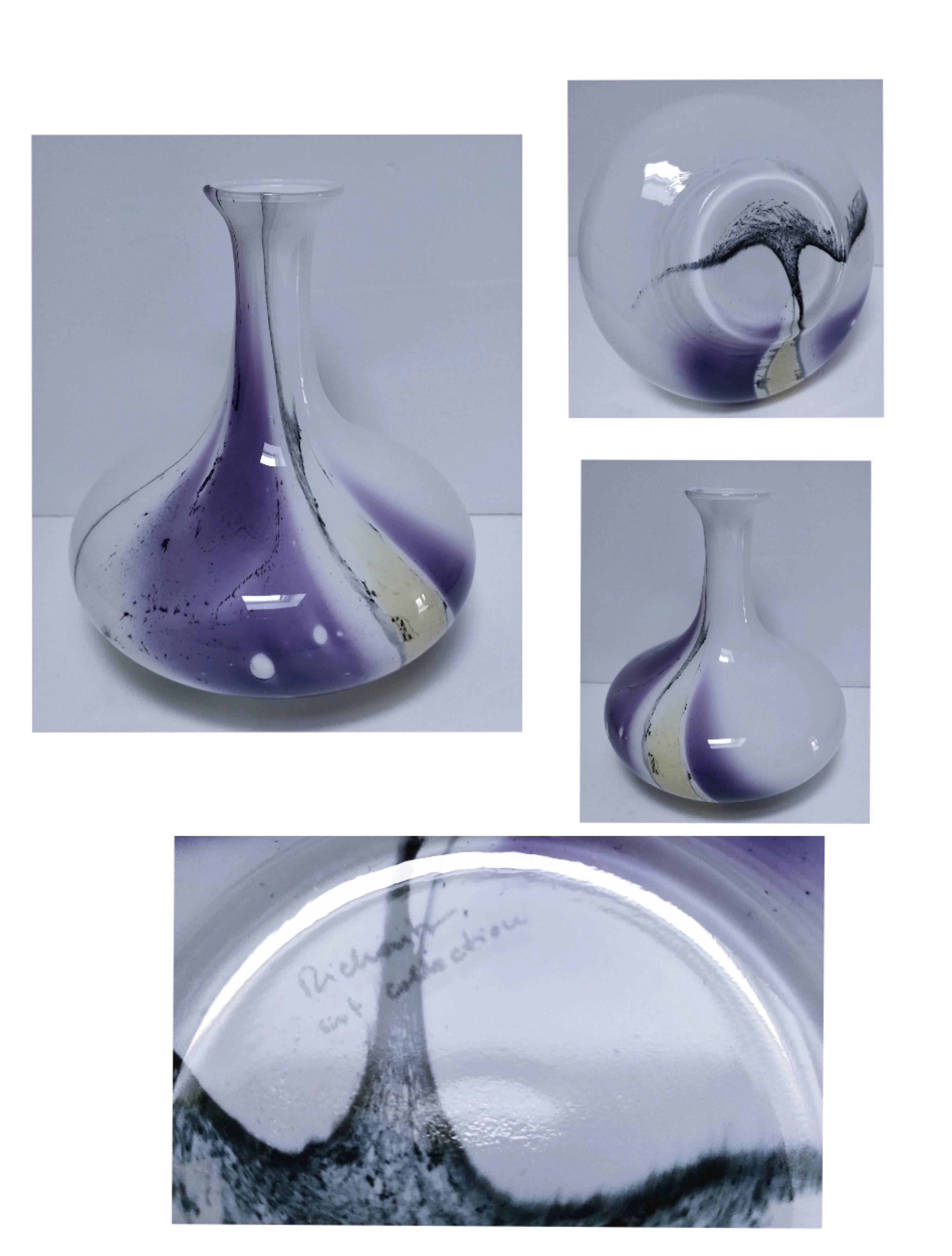 Vase verre richartz verre d'art années 80