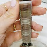 8 Bormioli Rocco Vintage Crystal Water Glasses with Grooved Grey Base