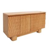Hand-Carved Solid Oak Italian Sideboard with Four Doors, Brutalist Style