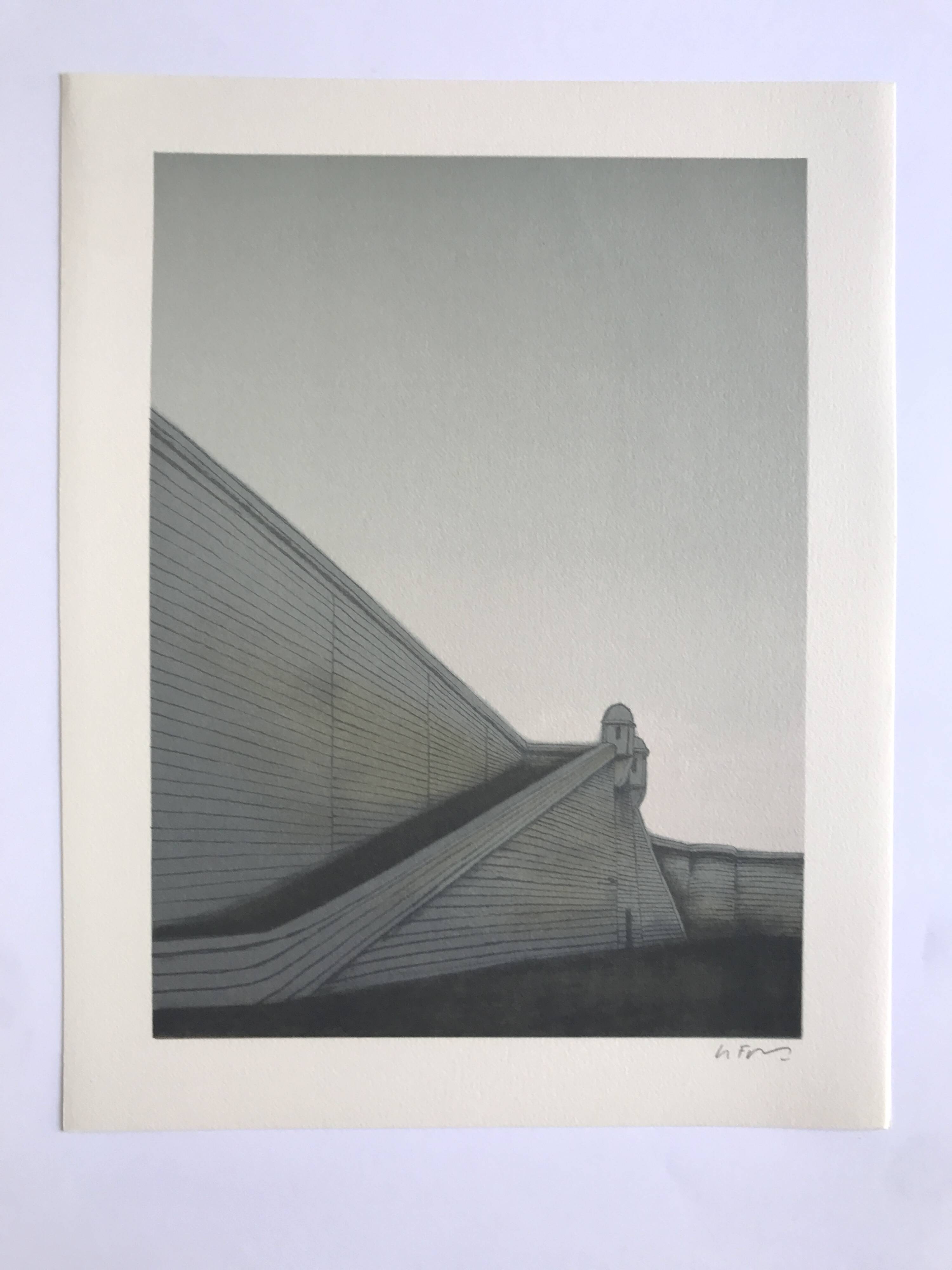 Alain le foll, fortifications, 1978. original lithograph signed in pencil.