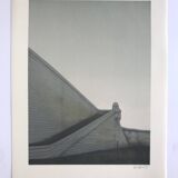 Alain le foll, fortifications, 1978. original lithograph signed in pencil.