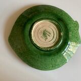 Fish plate in green glazed earthenware Aegitna 1960 Vallauris