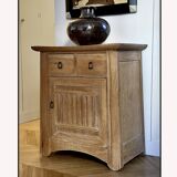 Small chest of drawers in solid oak white lead Art Nouveau style