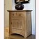 Petite commode en chêne massif céruse style Art Nouveau