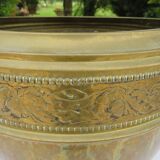 Art deco brass pot cover